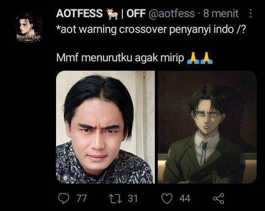 ngaku mirip tokoh anime (twitter.com/aotfess)