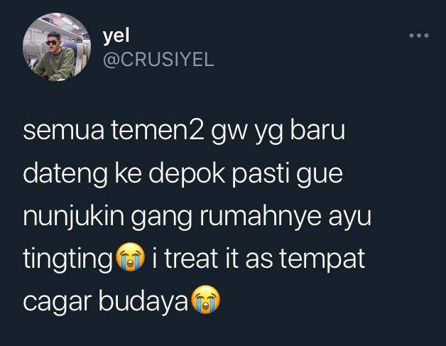 Curhat warganet saat rumahnya dekat artis (twitter.com/CRUSIYEL)