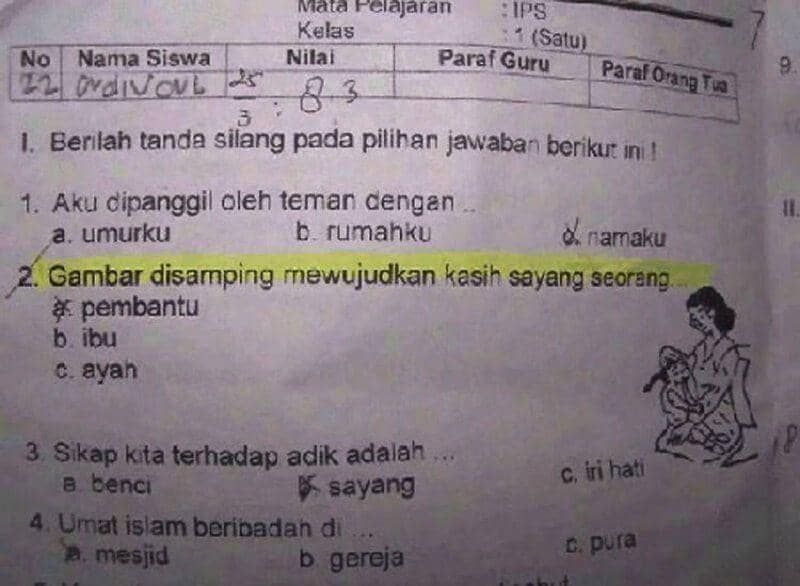 jawaban soal ujian yang nyeleneh (twitter.com/okky_ftm)