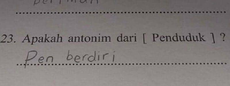 jawaban soal ujian yang nyeleneh (twitter.com/failedlovers)