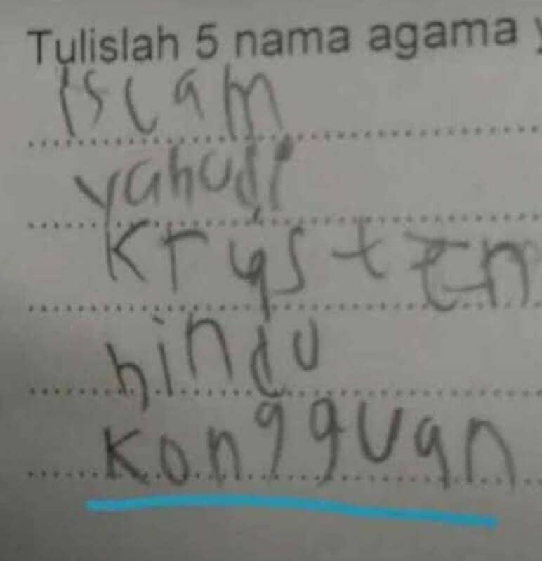 jawaban soal ujian yang nyeleneh (twitter.com/ladazaa)