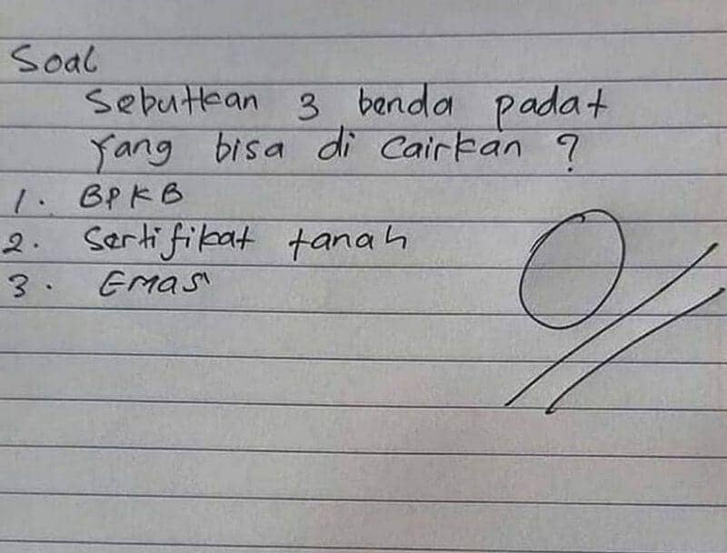 jawaban soal ujian yang nyeleneh (twitter.com/via11_)