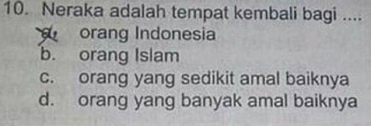 jawaban soal ujian yang nyeleneh (twitter.com/Kon_Coo)