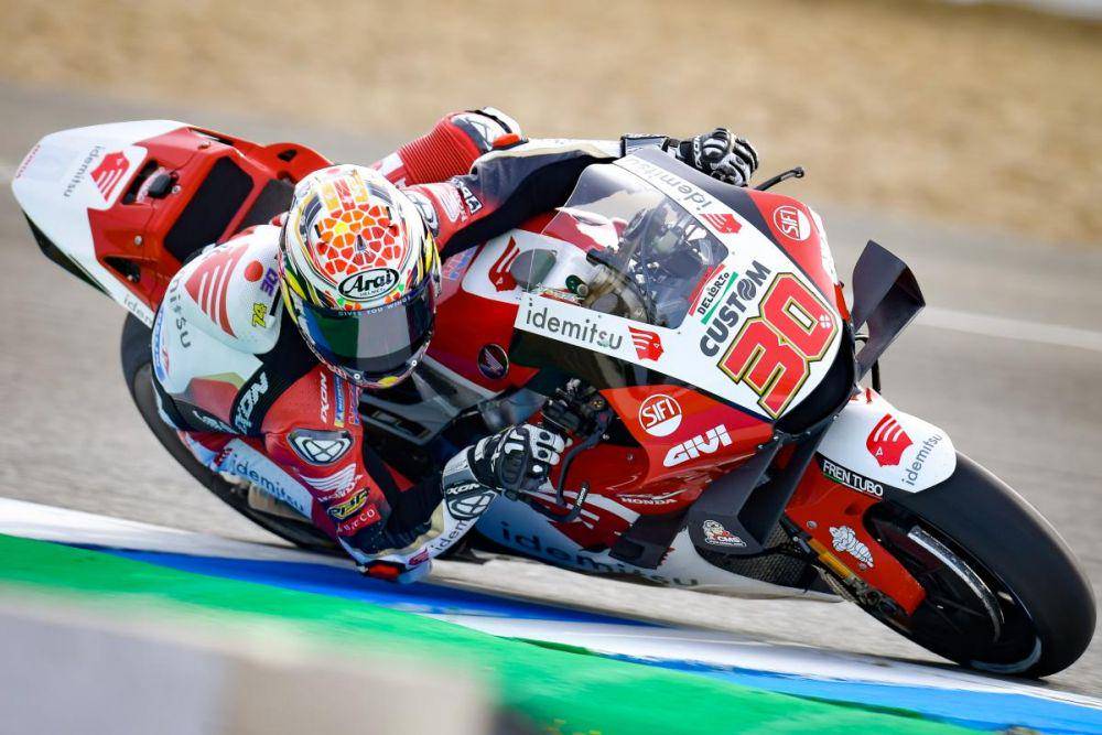 Nakagami memacu motornya di GP Spanyol. (motogp.com)