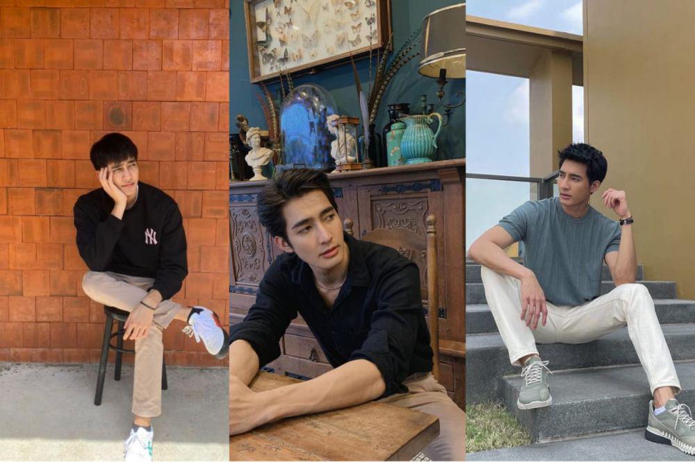 9 Inspirasi Mix and Match Chino Pants ala Earth Pirapat, Super Modis!