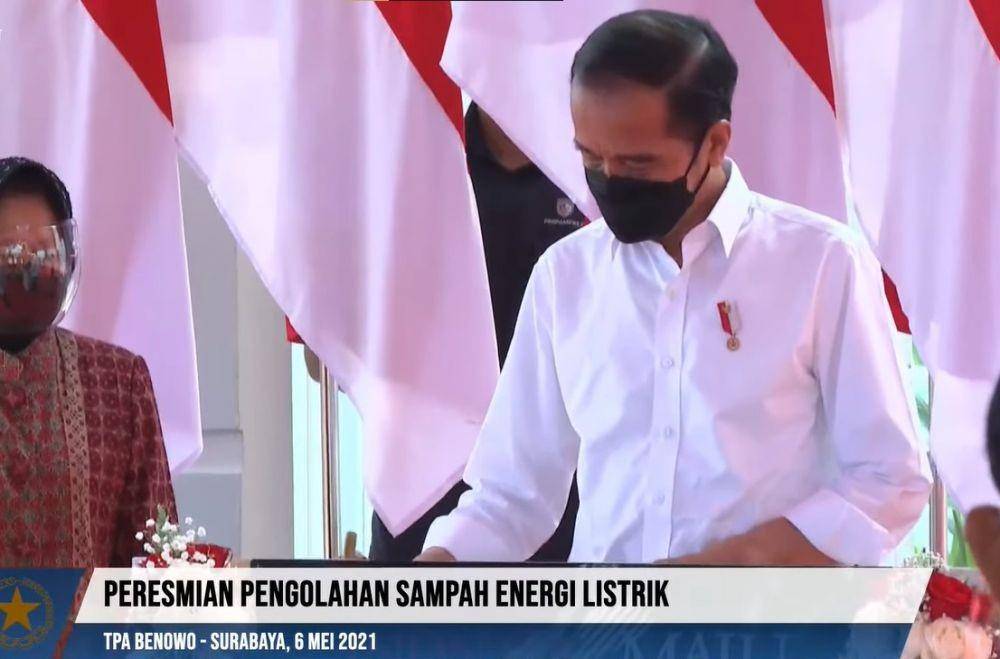 Presiden Jokowi meresmikan Pengolahan Sampah Energi Listrik TPA Benowo, Surabaya (youtube.com/Sekretariat Presiden)