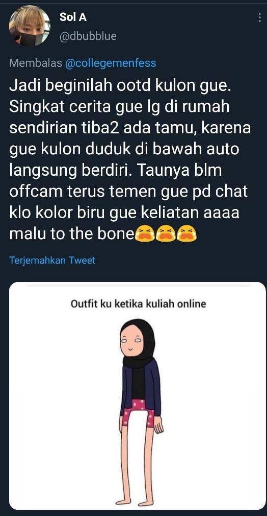 Cuitan netizen saat kuliah online. (twitter.com/dbubblue)