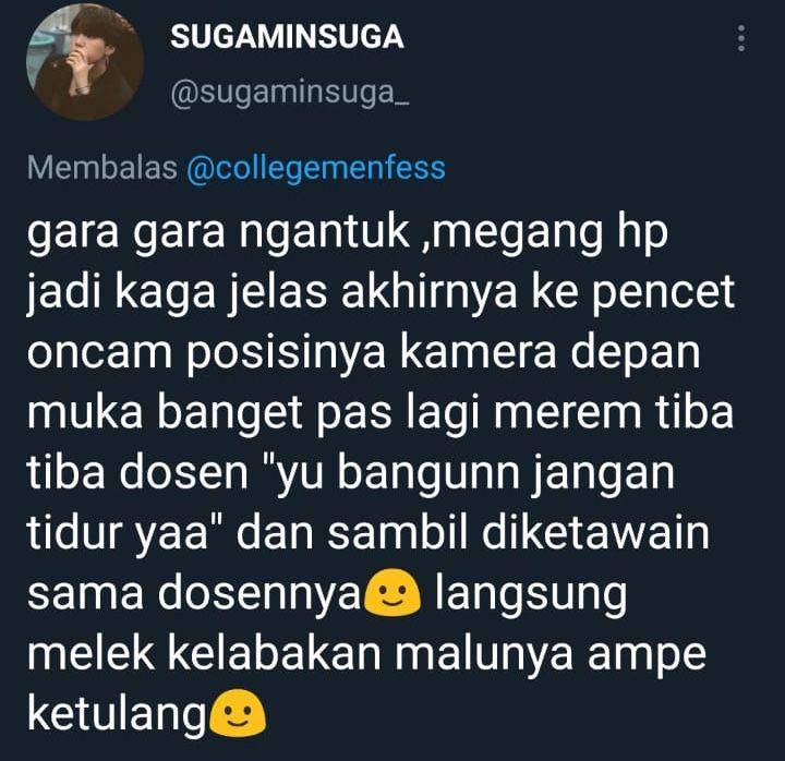 Cuitan netizen saat kuliah online. (twitter.com/sugaminsuga_)