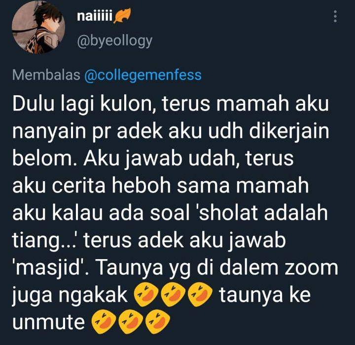 Cuitan netizen saat kuliah online. (twitter.com/byeollogy)