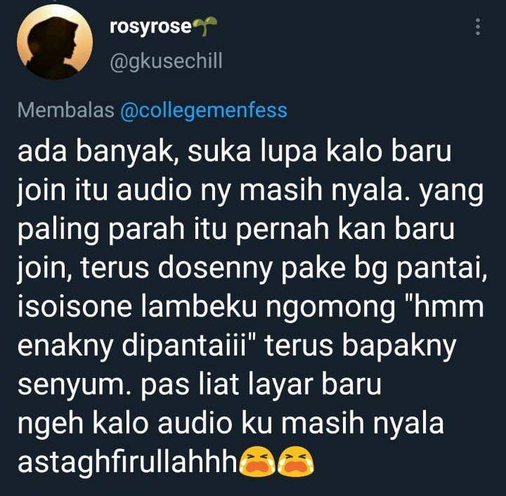 Cuitan netizen saat kuliah online. (twitter.com/gkusechill)