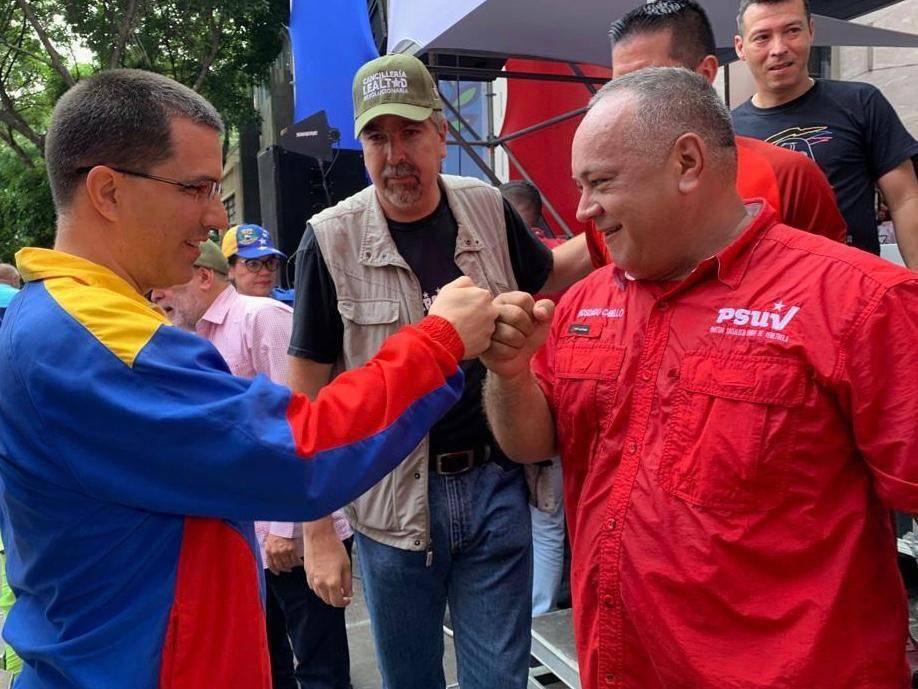 Menteri Luar Negeri Venezuela Jorge Arreaza dan Diosdado Cabello. (twitter.com/jaarreaza)