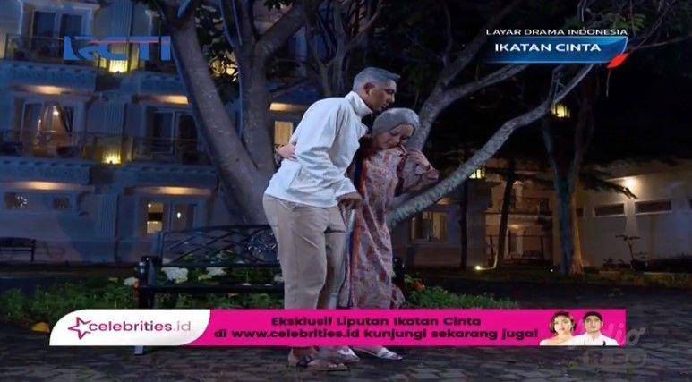 Arya Saloka dan Amanda Manopo berakting menjadi tua (dok. MNC Pictures/Ikatan Cinta via vidio.com)