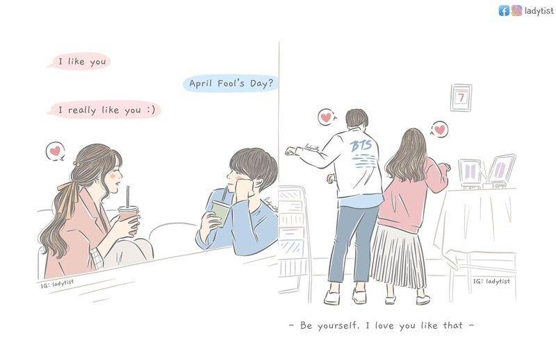 Ilustrasi Gemas Gombalan Pasangan yang Lagi Dimabuk Asmara, Uwu Banget