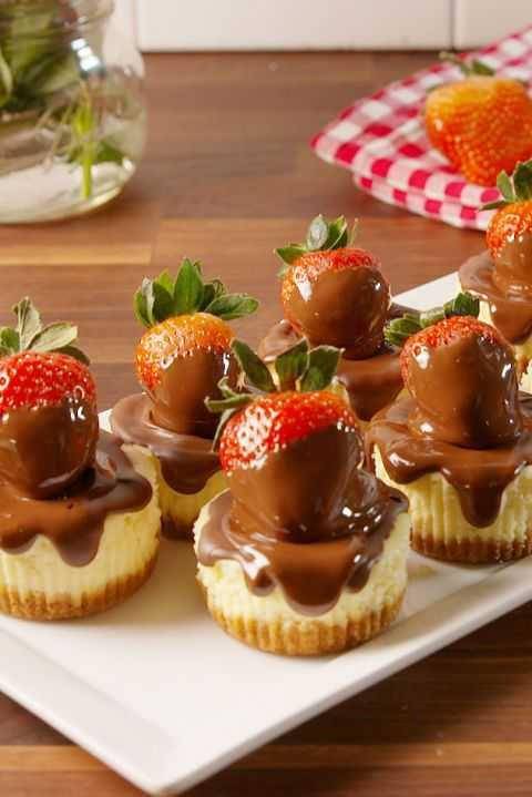 Chocolate strawberry cheesecake (delish.com)