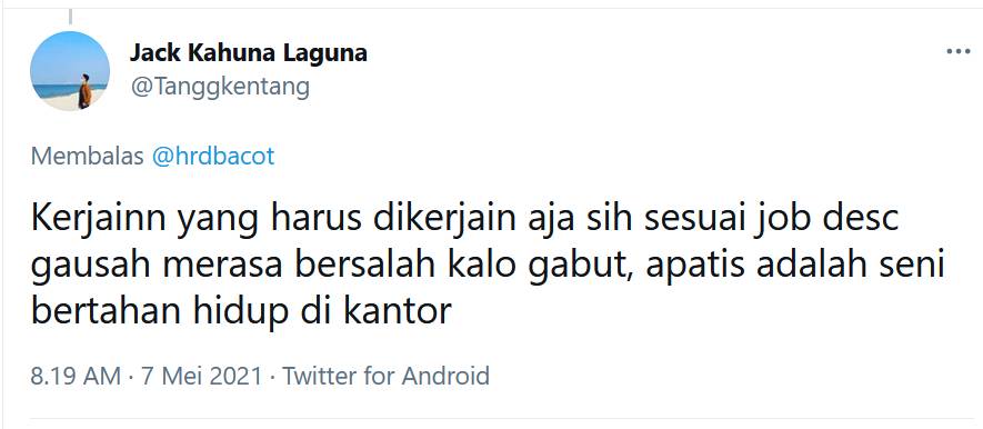 Curhatan netizen awal kerja (twitter.com/Tanggkentang)