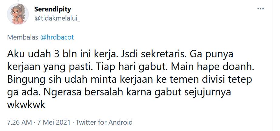 Curhatan netizen awal kerja (twitter.com/tidakmelalui_)