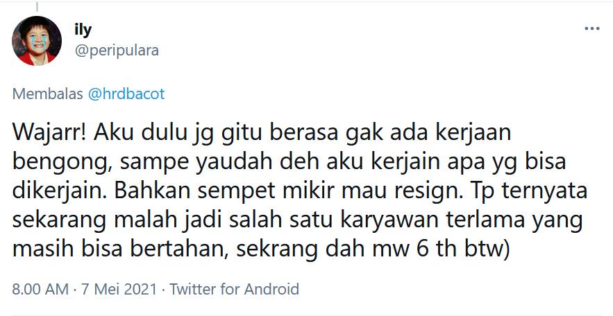 Curhatan netizen awal kerja (twitter.com/peripulara)