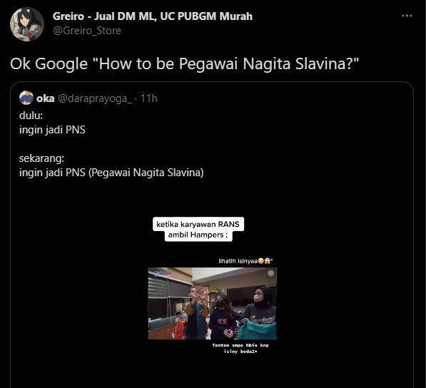 curhat jadi pegawai Nagita Slavina (twitter.com/greiro_store)