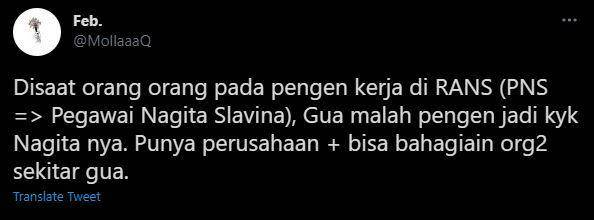 curhat jadi pegawai Nagita Slavina (twitter.com/kusumakhresna)