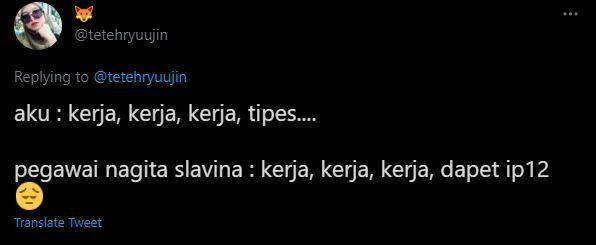 curhat jadi pegawai Nagita Slavina (twitter.com/tetehryuujin)