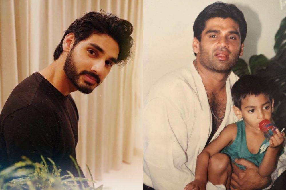 Ahan Shetty bersama sang ayah (instagram.com/ahan.shetty)