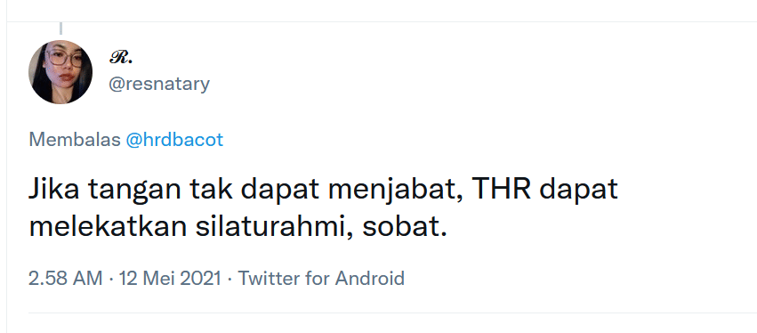 Ucapan Lebaran kocak warganet (twitter.com/resnatar)