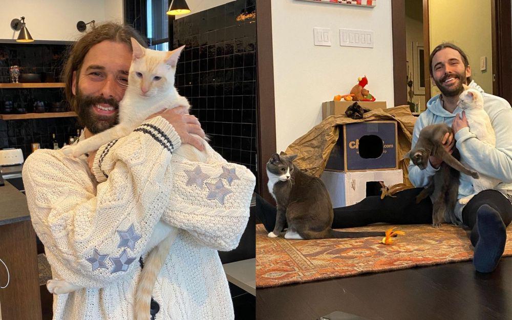 10 Potret Manis Jonathan Van Ness Bersama Kucing Peliharaan