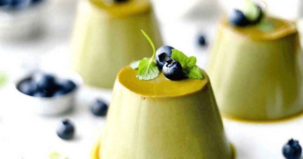 Flan dari matcha (plantd.co)