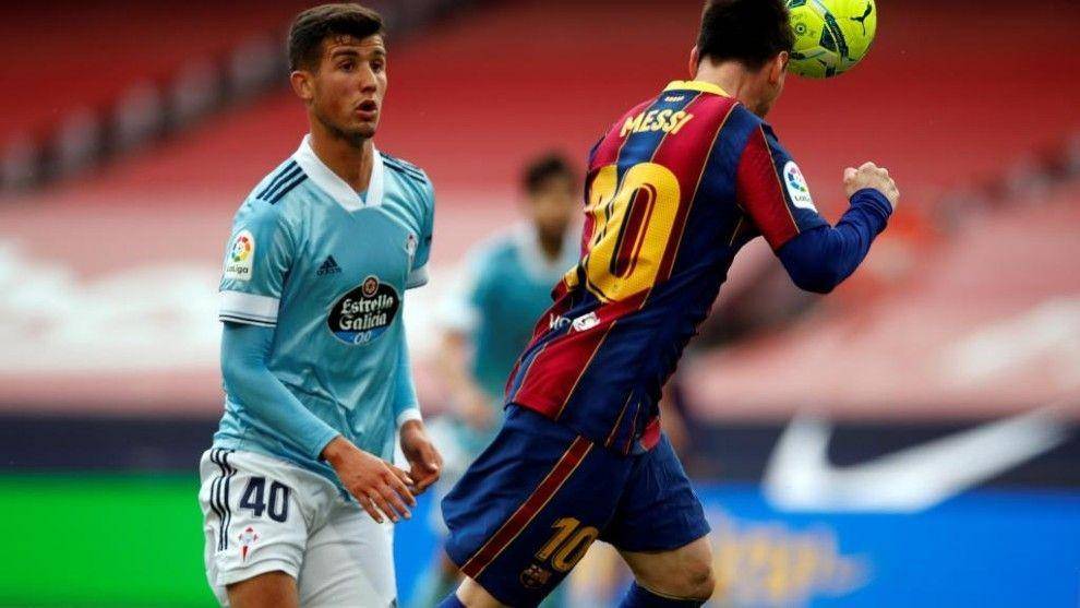 Marca / Aksi Lionel Messi dalam duel Barcelona kontra Celta Vigo, Minggu (16/5/2021)