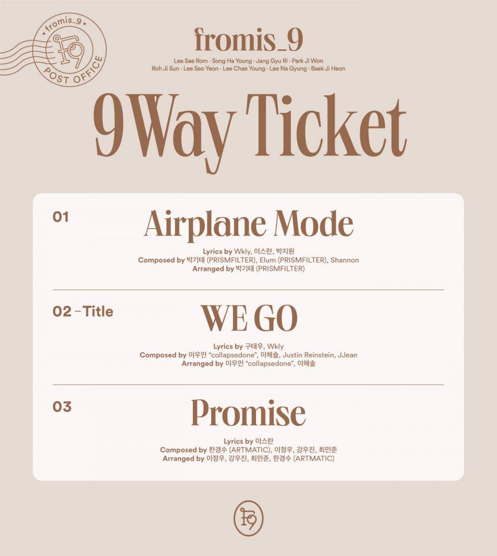 Track list album "9 Way Ticket" (twitter.com/realfromis_9)