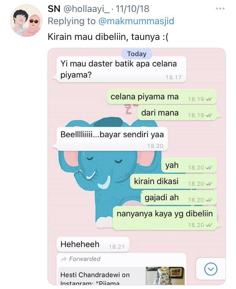 chat lucu orangtua & anak (twitter.com/hollaayi_)