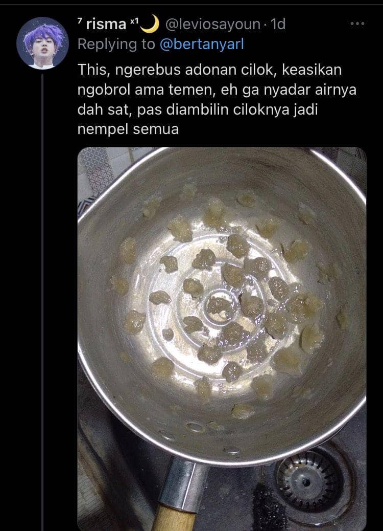 gagal masak cilok (twitter.cok/leviosayoun)