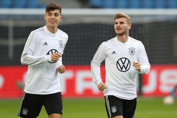 Timo Werner dan Kai Havertz (theathletic.com/Alexander Hassenstein)