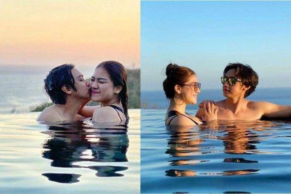 Potret Felicya Angelista dan Caesar Hito di kolam renang (instagram.com/felicyangelista_ I instagram.com/hitocaesar)