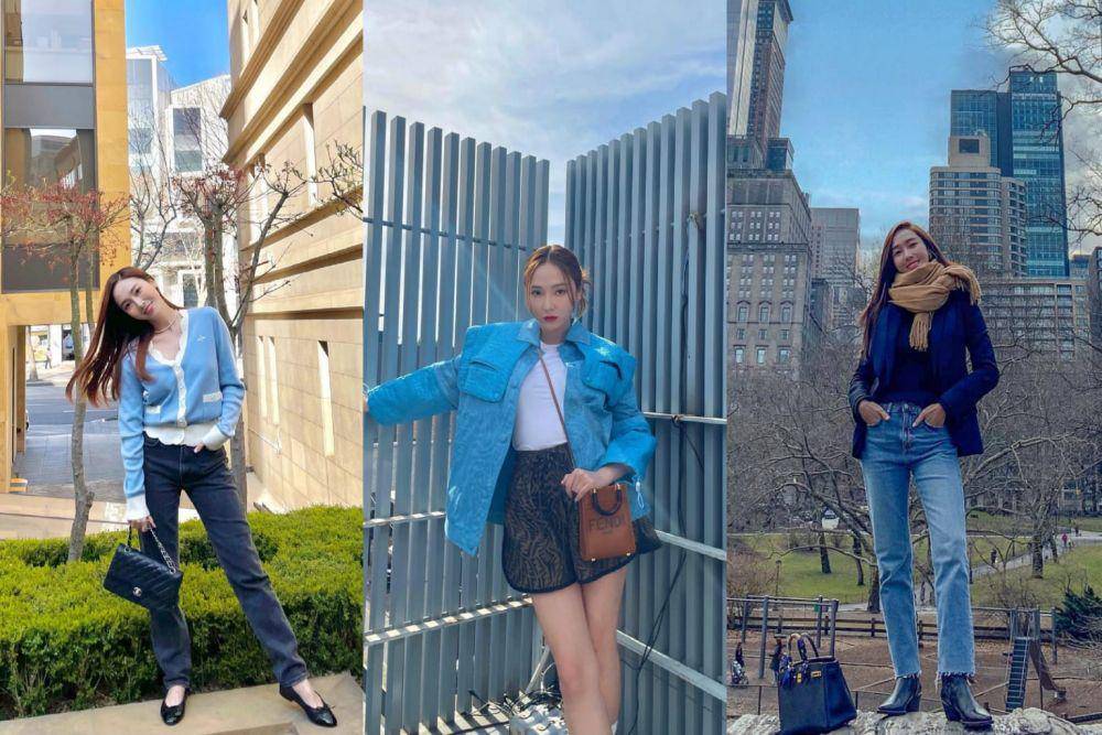 penampilan Jessica Jung dengan outfit biru (Instagram.com/jessica.syj)