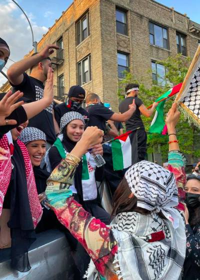 Aksi Bella Hadid di demo bela Palestina (instagram.com/bellahadid)