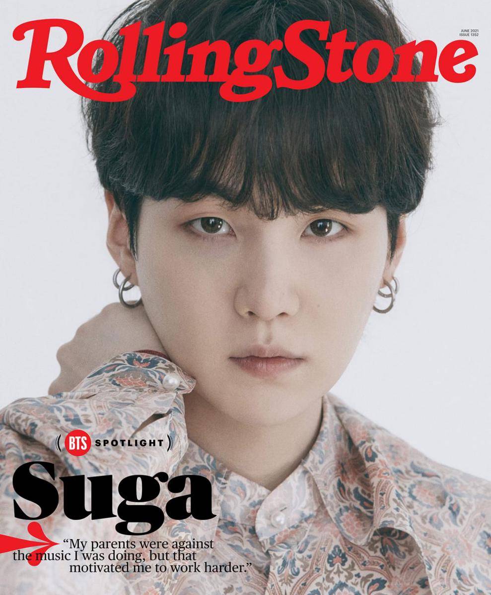 potret Suga BTS untuk majalah Rolling Stone (twitter.com/RollingStone)