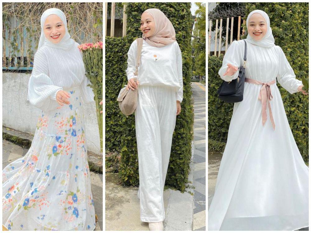10 Ide Mix and Match Outfit Serba Putih ala Chichi Annisa, Anggun!
