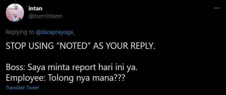 ide pengganti noted (twitter.com/nurrrintann)