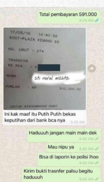 chat bukti transfer (instagram.com/dagelan)