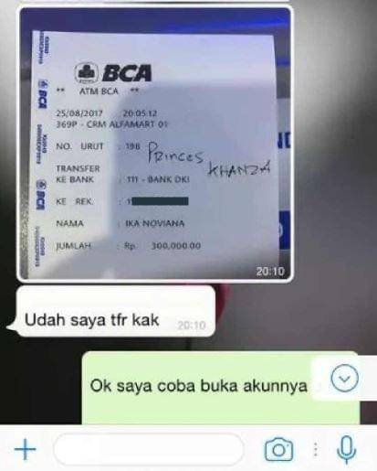 chat bukti transfer (twitter.com/txtdarionlshop)