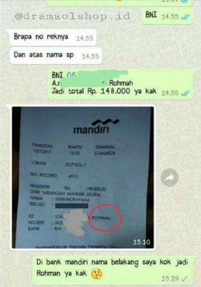 chat bukti transfer (instagram.com/dramaolshop.id)
