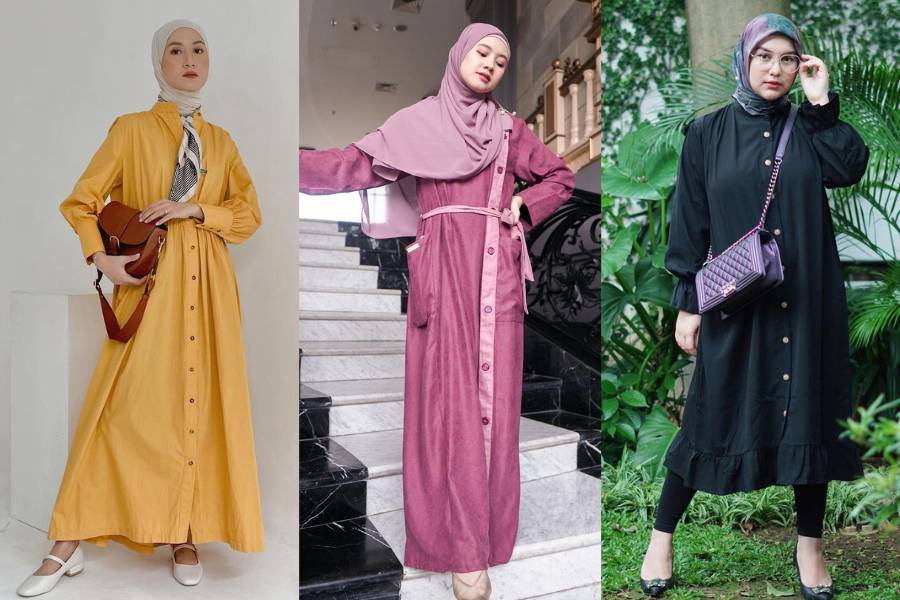 Button up dress untuk ibu hamil dan menyusui (Berbagai sumber)