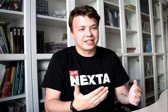 Roman Protasevich mantan editor Nexta, yang ditahan di Belarusia setelah penerbangannya dialihkan ke Minsk. (Twittrr.com/Hanna Liubakova)