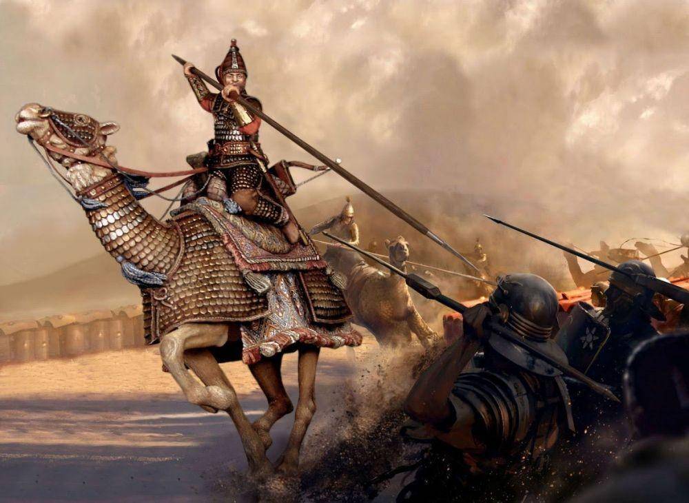 Unta adalah hewan perang andalan di gurun pasir. (weaponsandwarfare.com)