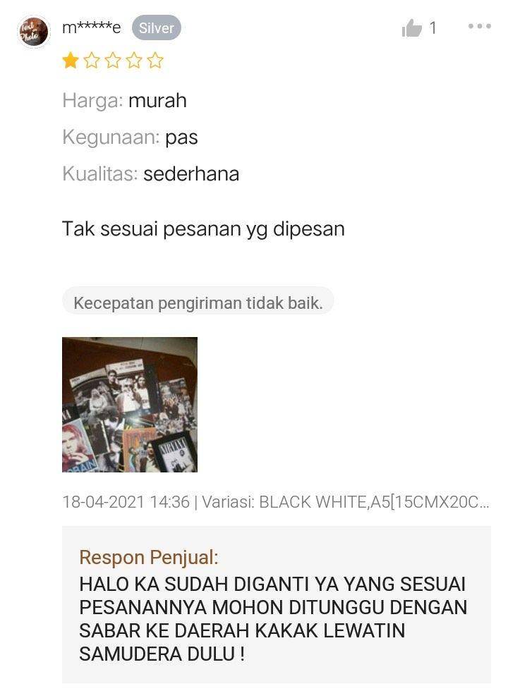 penilaian marketplace (twitter.com/txtdaruonlshop)