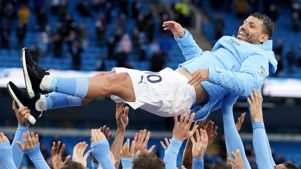 potret pesta perpisahan Manchester City untuk Sergio Aguero di Premier League(insider-voice.com)