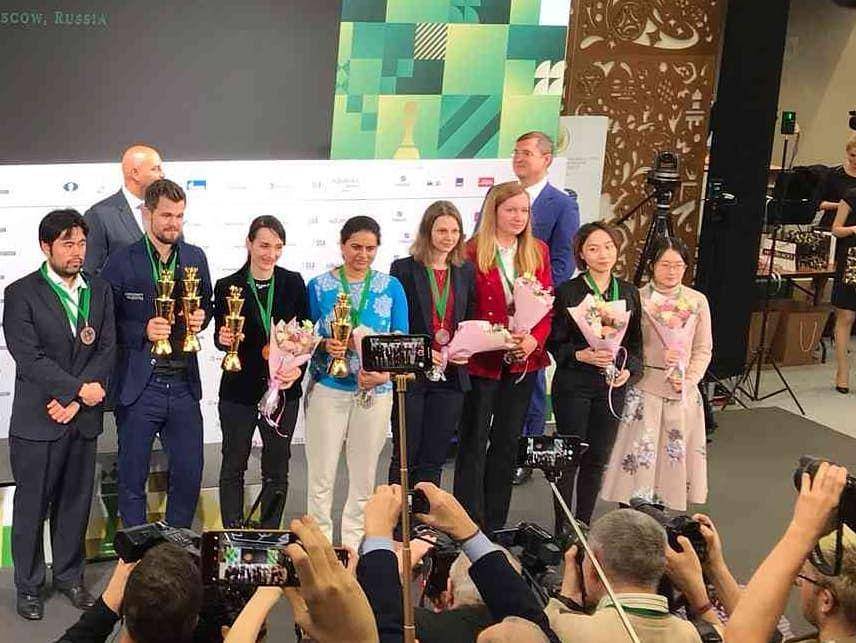Foto ketika Magnus Carlsen memenangkan kejuaraan catur di Rusia 2019 (instagram.com/magnus_carlsen)