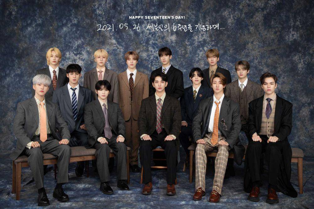 SEVENTEEN pada poster perayaan hari jadi ke-6. (twitter.com/pledis_17)
