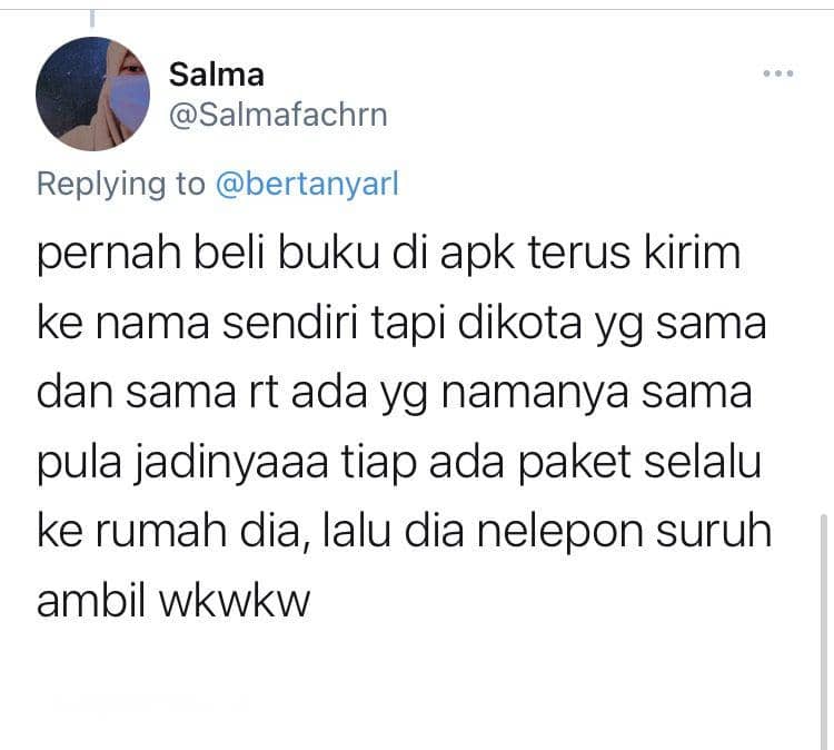 cerita nama kembaran (twitter.com/salmafachrn)